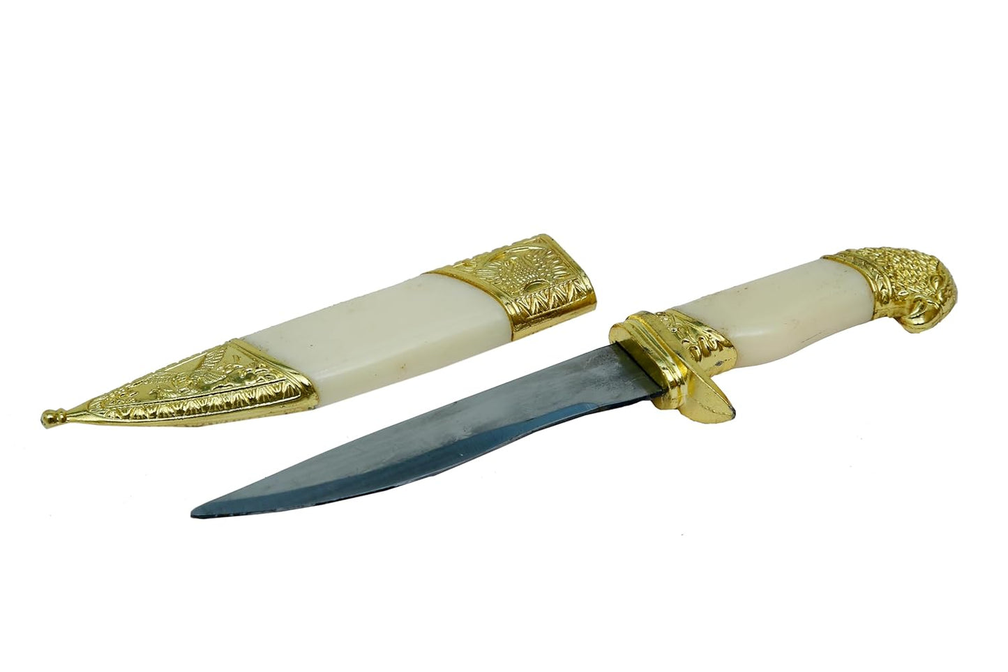 Royal Katari For Groom Golden White Marble Color Rajputana Style Made of Metal (Non Sharp)