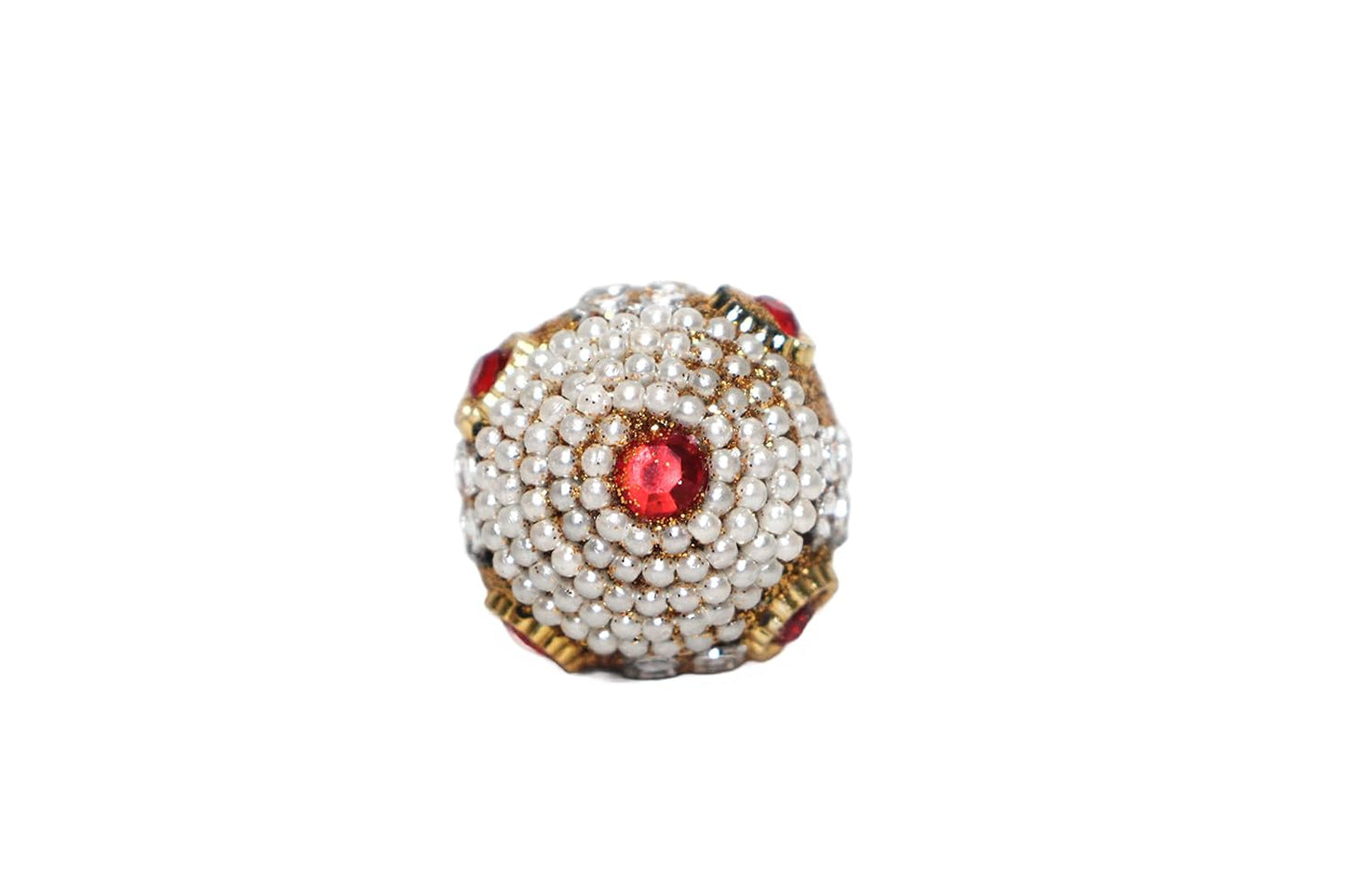 Pooja supari/Supari Gola Decorated with Glitter & Pearls Used in Weddings and Festival Rituals (10)