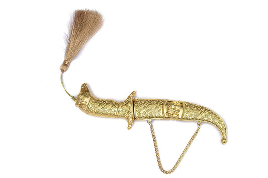 Royal Marriage Katari for Groom Rajputana Style Made of Metal Golden Color(Non Sharp), 21 * 4 cm