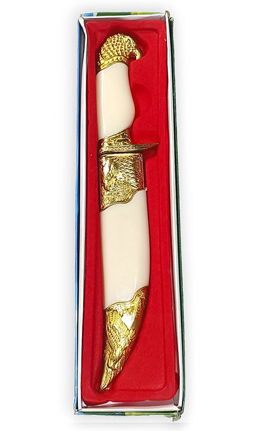 Royal Katari For Groom Golden White Marble Color Rajputana Style Made of Metal (Non Sharp)