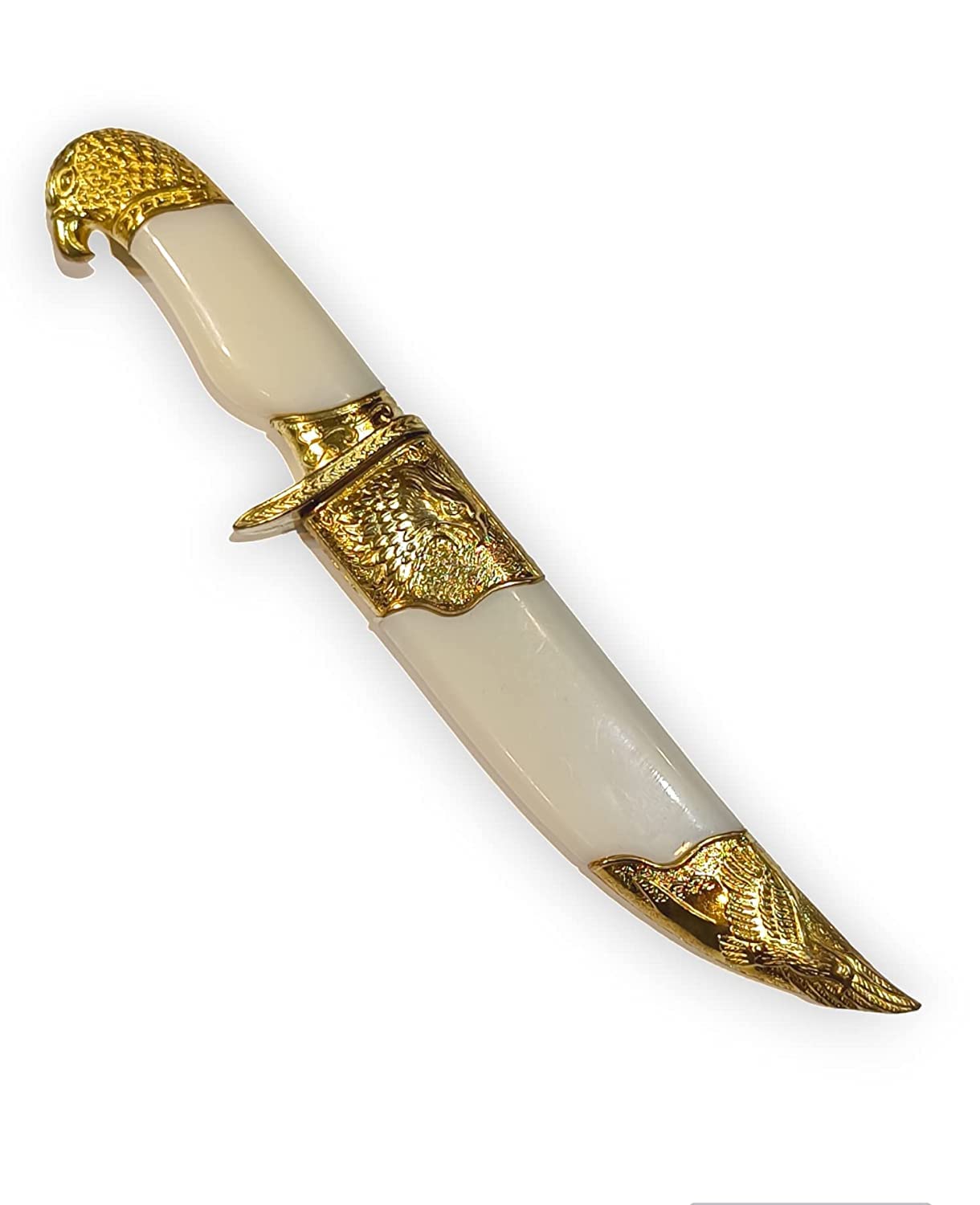 Royal Katari For Groom Golden White Marble Color Rajputana Style Made of Metal (Non Sharp)