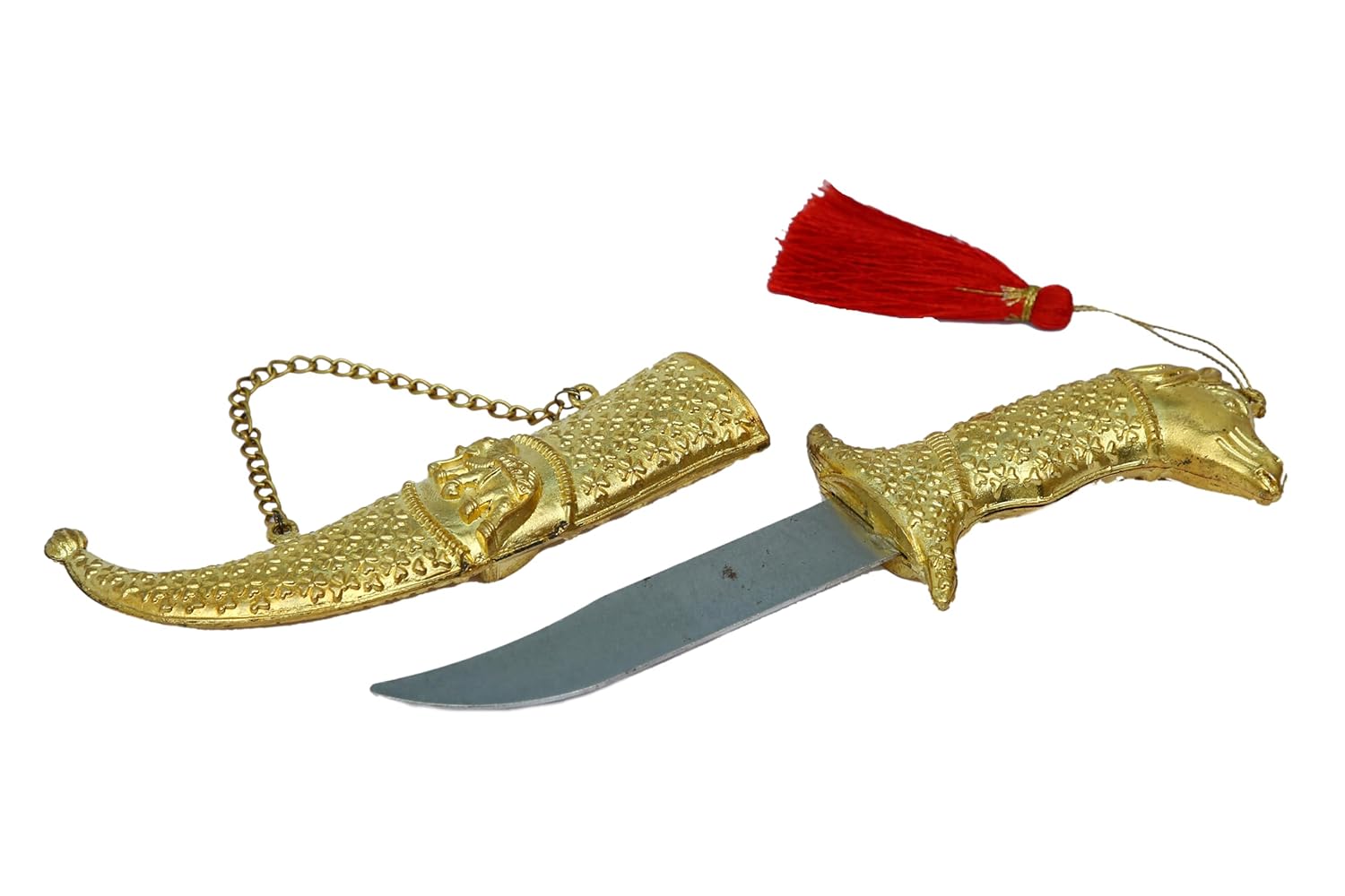 Royal Marriage Katari for Groom Rajputana Style Made of Metal Golden Color(Non Sharp), 21 * 4 cm